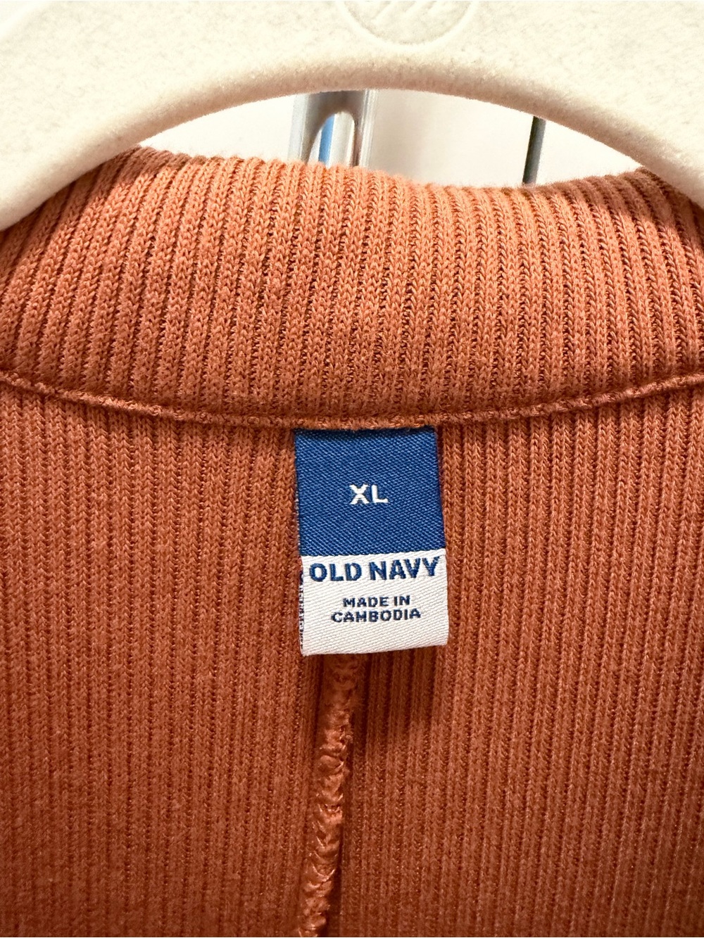 GAP Ribbed Collared Long-Sleeve Dress - Rust Orange - Picture 3 of 7